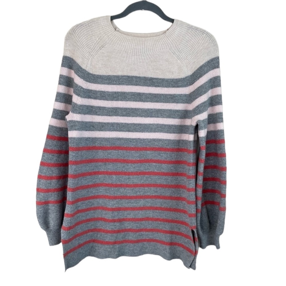 Loft Blouson Sleeve Striped Sweater Size Medium Petite